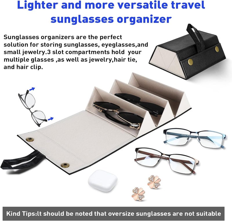 Ticacos Travel Sunglasses Organizer, Sunglasses Travel Case for Multiple Pairs, Multiple Glasses Travel Case for Women, Men - Image 2